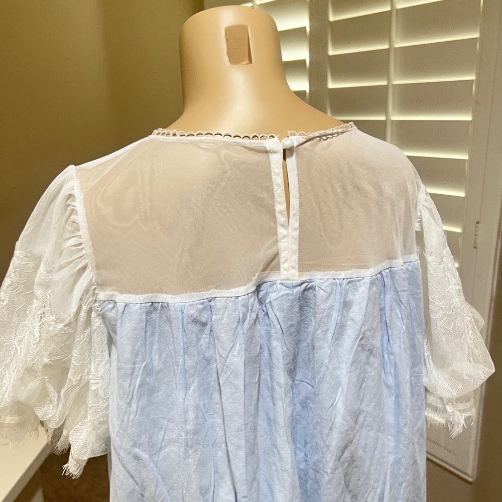 Power Blue cottagecore fairycore Cotton Dress Nightgown traditional wife Medium - Picture 7 of 10